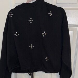 Forever 21 Black Embellished Teddy Jacket